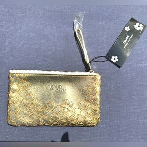 Marc Jacob's gold makeup bag small case change purse women’s wristlet NWT